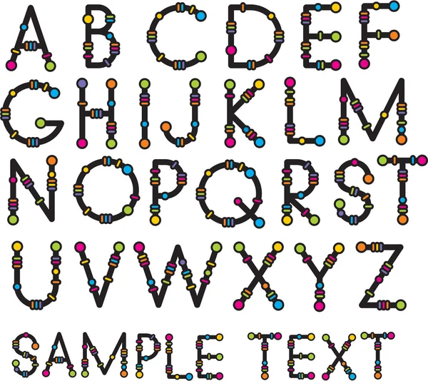 Alphabet latino amusant — Image vectorielle