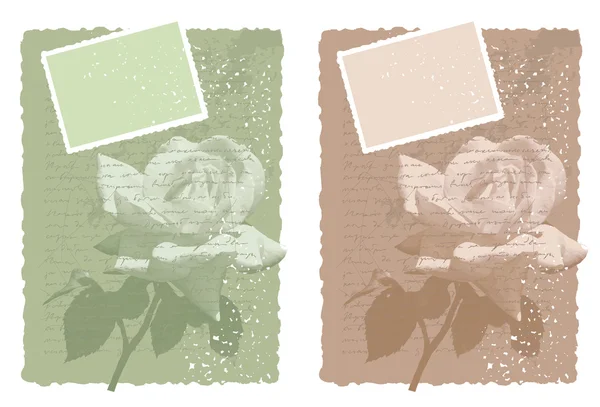 Fond vintage avec rose en deux variations de couleur Graphismes Vectoriels