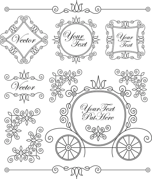 Set vintage vector ornamenten — Stockvector