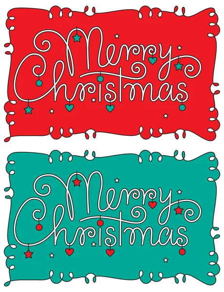 Feliz Navidad letras de la mano Ilustraciones de stock libres de derechos