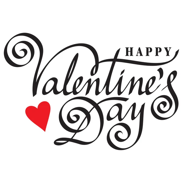 Happy valentine's day hand lettering — Stock Vector