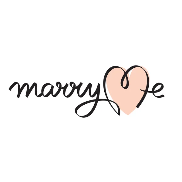 Mariez-moi lettrage main de mariage — Image vectorielle