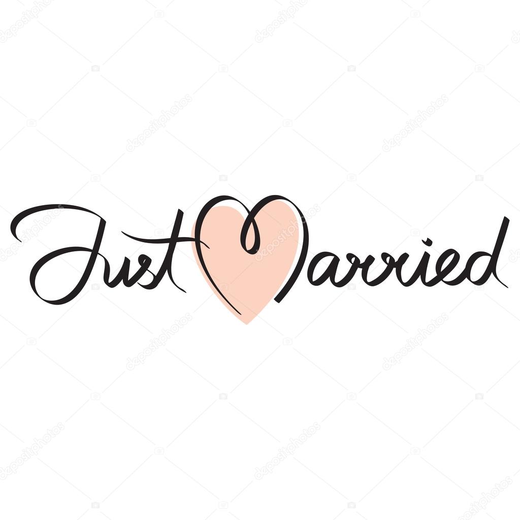 Just married hand lettering