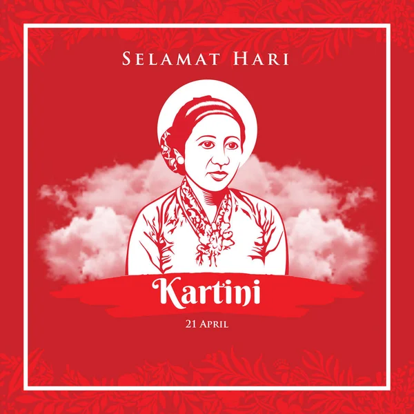 Selamat Hari Kartini Übersetzung Happy Kartini Day Kartini Ist Die — Stockvektor