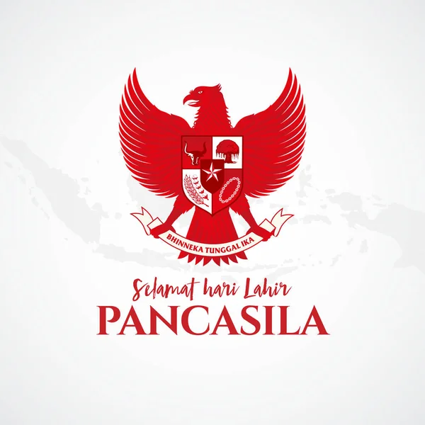 Ilustrasi Vektor Selamat Hari Lahir Pancasila Terjemahan Selamat Hari Pancasila - Stok Vektor