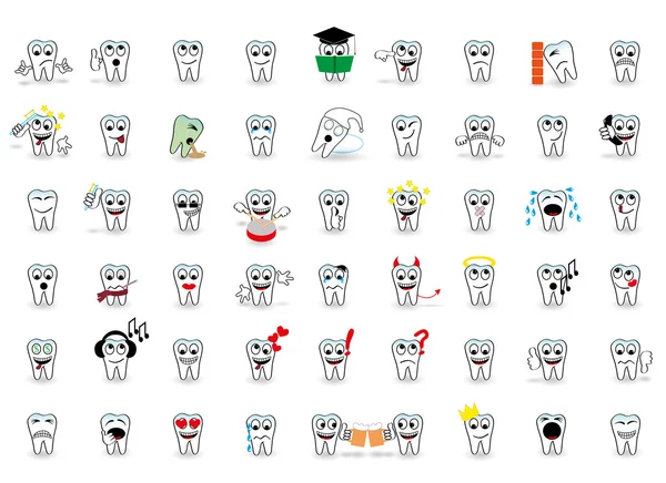 53 set diş vektör eğlenceli gülümsüyor