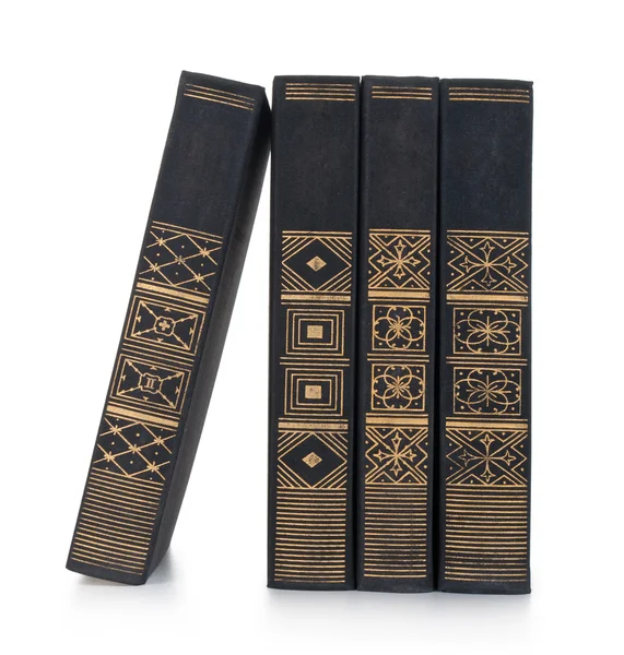 vintage kitap yığını beyaz zemin üzerine izole satırda, boş etiketleri ücretsiz kopyalama alanı