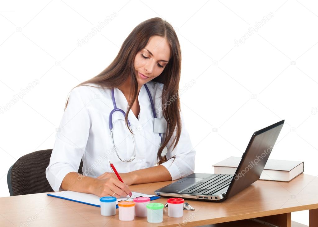Medical doctor woman in the office