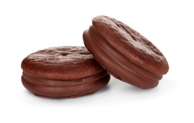 Beyaz arkaplanda izole edilmiş çerezler