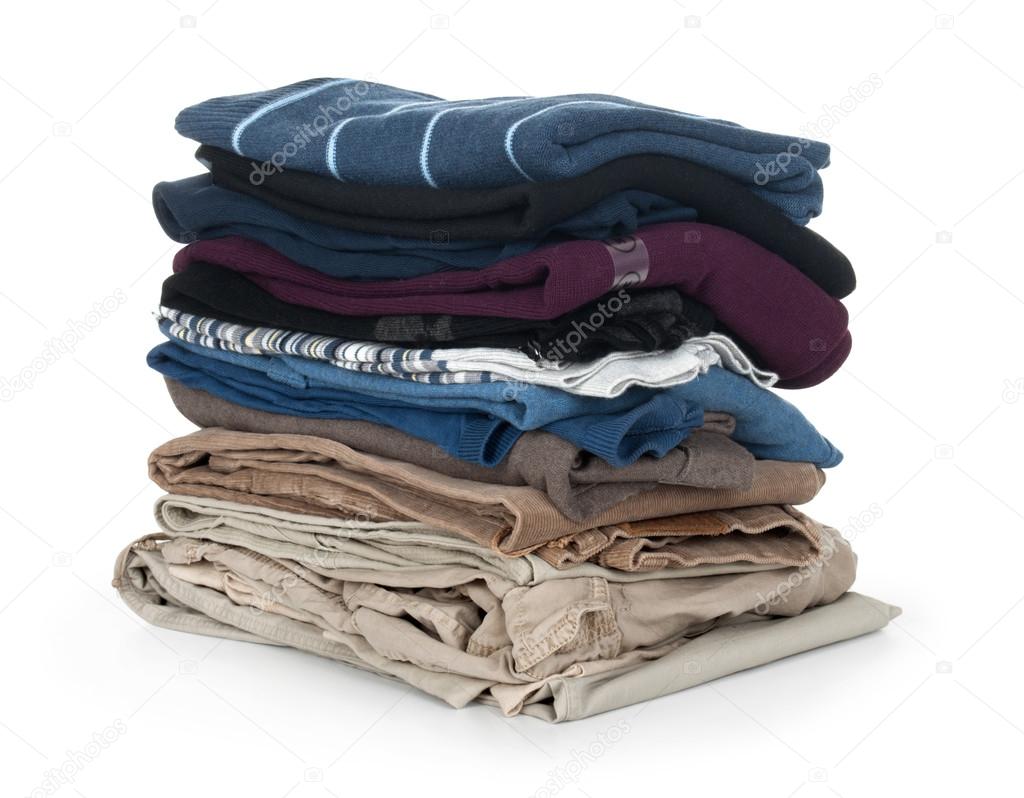 Stack of clothing isolated on white