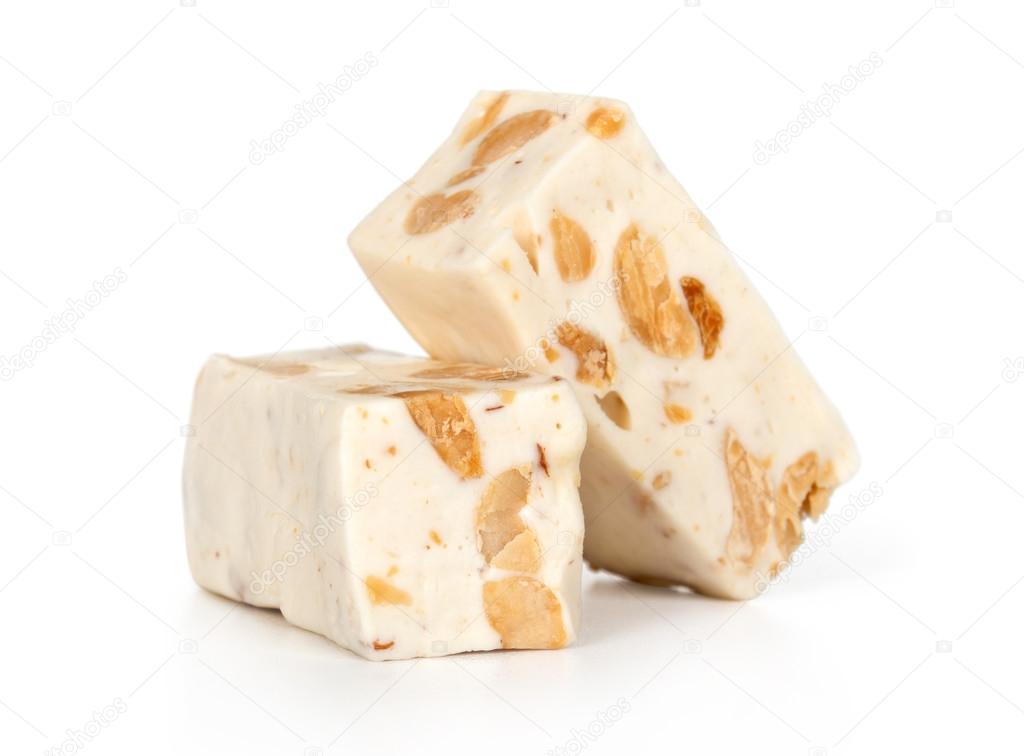 Nougat isolated on a white background