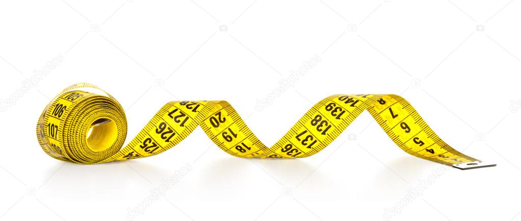 Measuring tape isolated on a white background