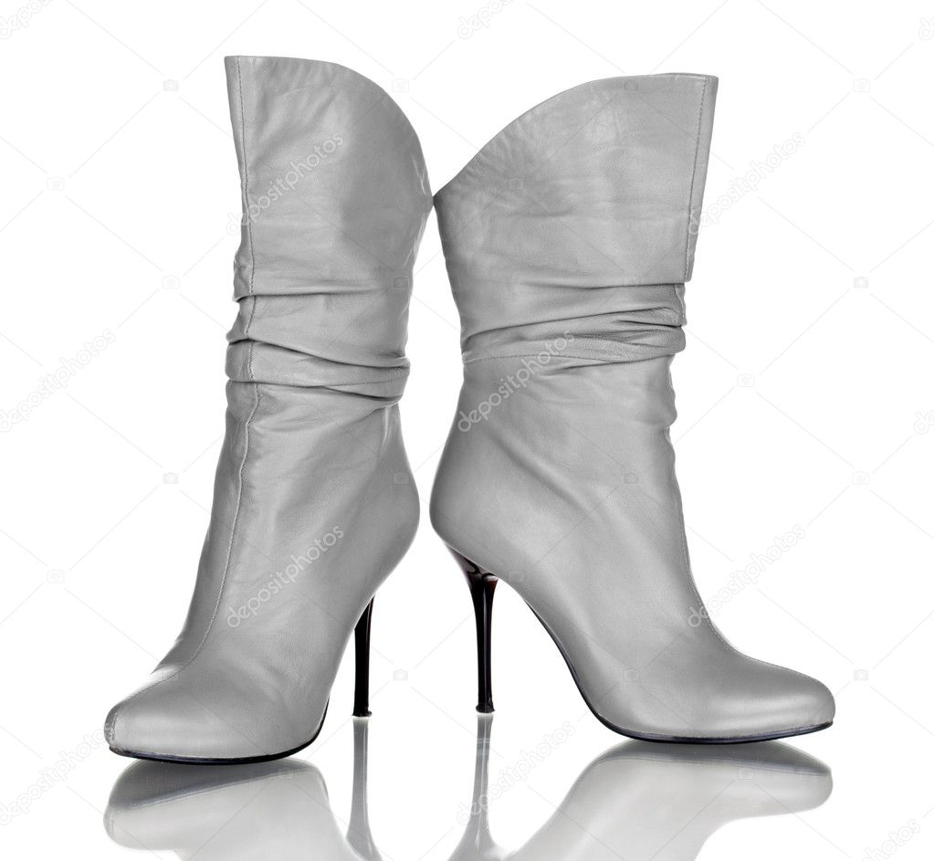 Female boots isolated on white background