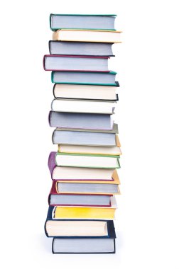 Stack of old books on a white background clipart