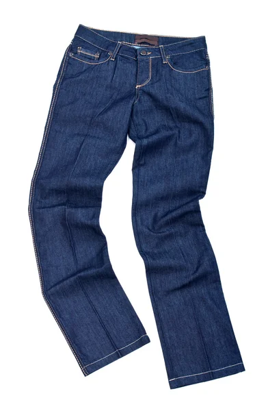 Jeans broek geïsoleerd op wit — Stockfoto