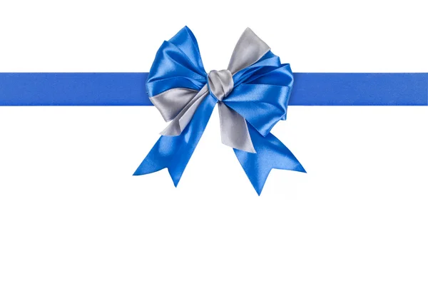 mavi kurdele beyaz zemin üzerinde yay ile