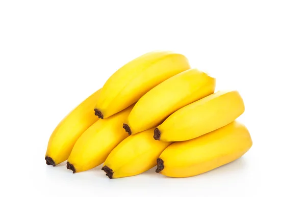 Μπανάνες δέσμη που απομονώνονται σε λευκό φόντο από κοντά — Φωτογραφία Αρχείου