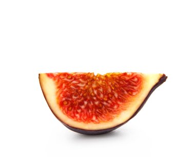 Slice fresh figs with the seeds on a white background clipart