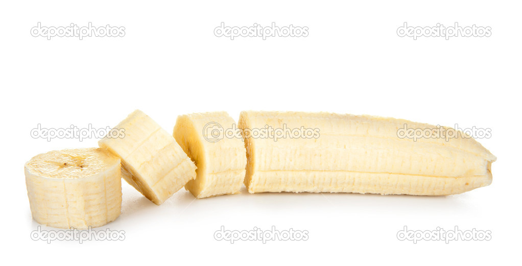 Sliced banana isolated on white