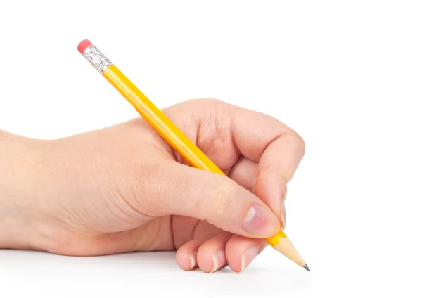 el üstünde izole beyaz kalem