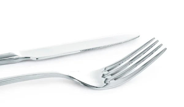 Knife and fork isolated over white background — Stock Photo, Image