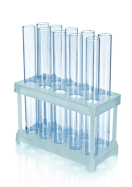 Boş test tüpleri üzerinde beyaz izole