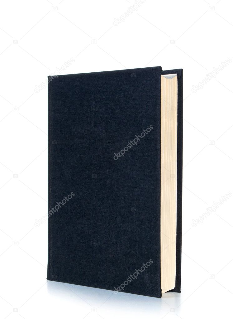 One black book isolated on white background