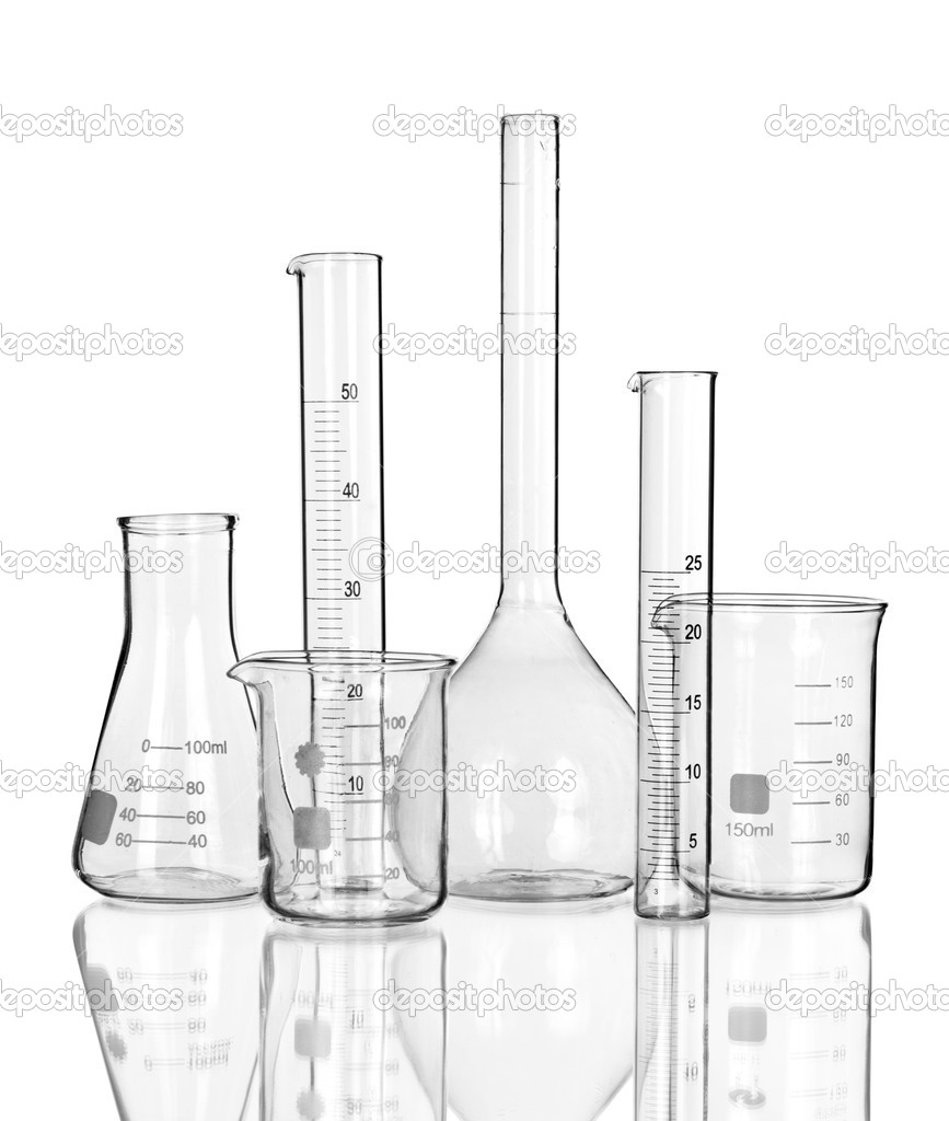 Test-tubes isolated on white. Laboratory glassware