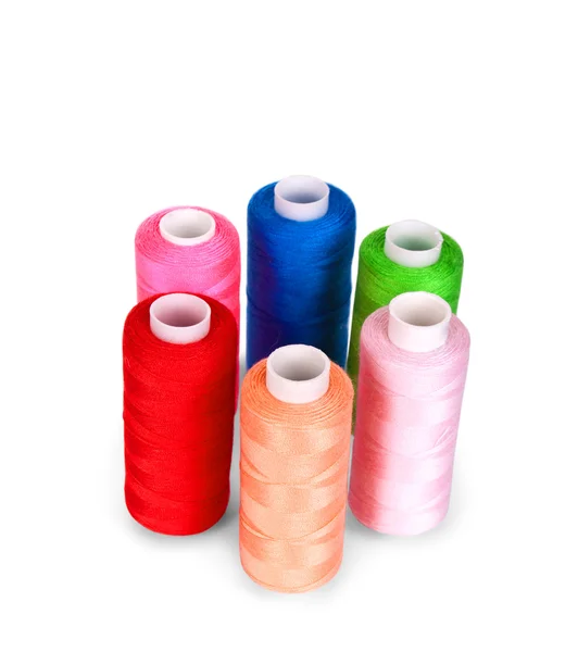 Many colored threads against the white background — Stock Photo, Image