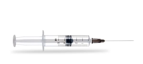 Plastic syringe isolated on white background Stock Photo