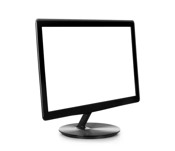 Modern Widescreen Lcd Monitor Isolated on White. — Stockfoto