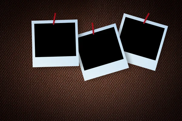 Blank instant photo frames on old background. — Stock Photo, Image