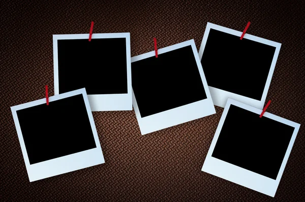 Blank instant photo frames on old background. — Stock Photo, Image