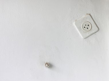 Grunge elektrik soketine ve duvar
