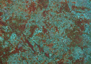 Yeşil paslı metal doku