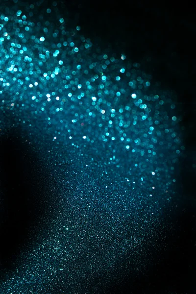 Bleu abstrait fond de piste de paillettes faites de lumières déconcentrées — Photo