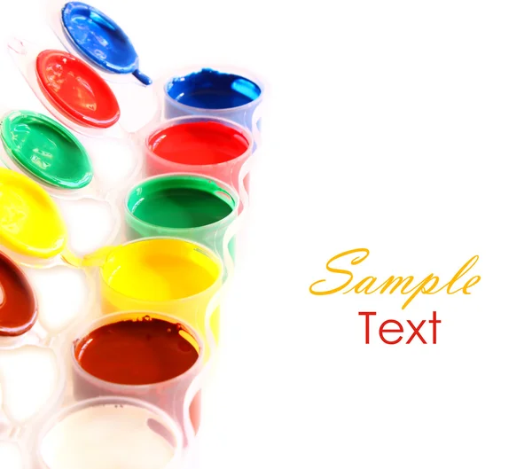 Paints of various colors with space for text — Stock Photo, Image