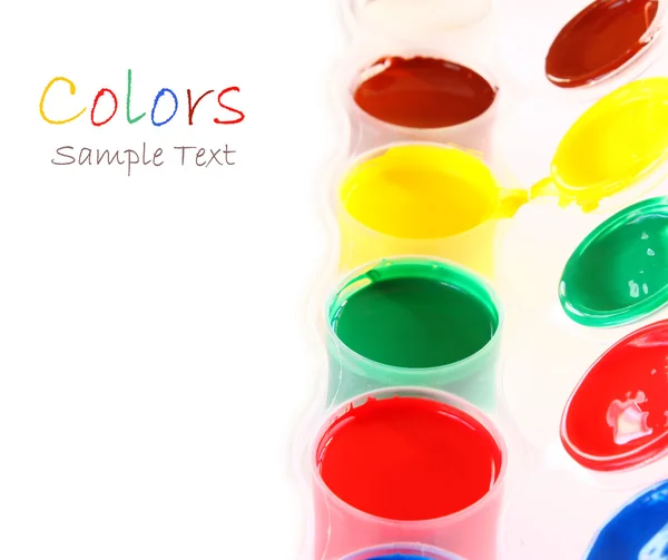 Paints of various colors with space for text — Stock Photo, Image