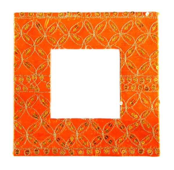 Oranžový rámeček s orientálními ornamenty — Stock fotografie
