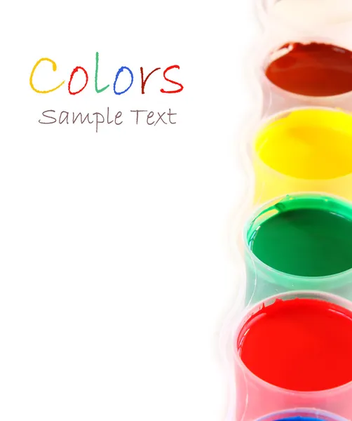 Paints of various colors with space for text — Stock Photo, Image