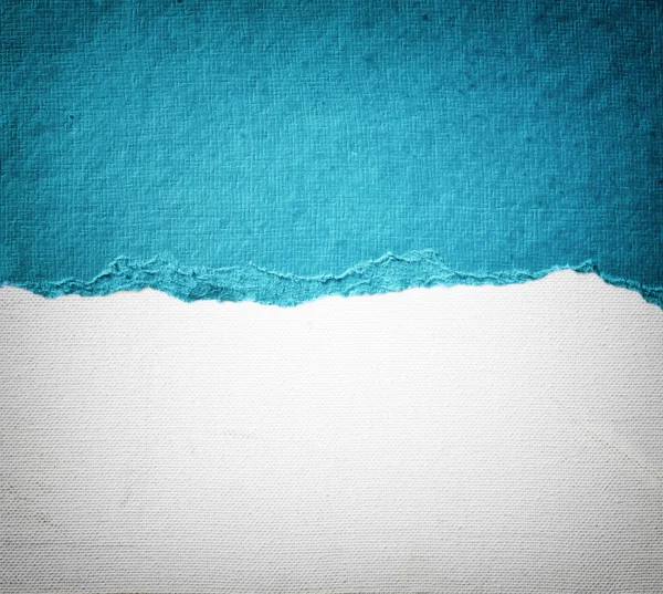 Fondo de textura de lona vieja con delicado patrón de rayas y papel rasgado vintage azul — Foto de Stock