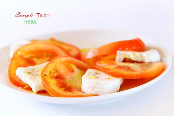 Caprese salade en brood — Stockfoto