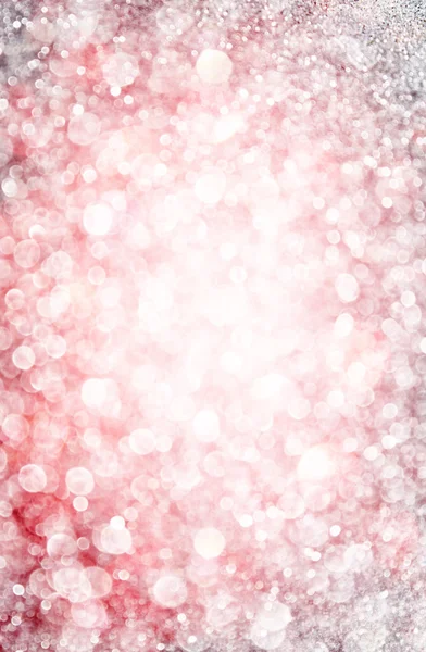 Bianco argento e rosa luci bokeh astratte. sfondo sfocato — Foto Stock