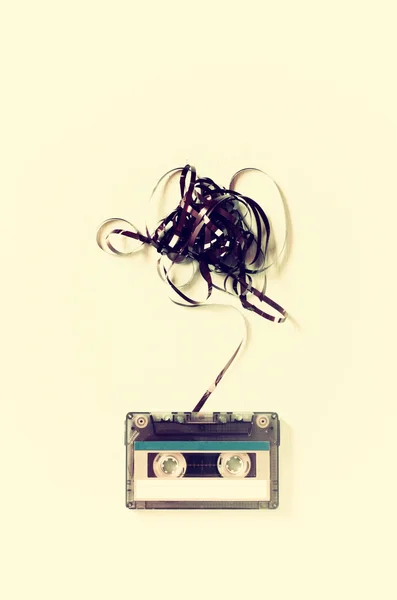 Cassette audio avec bande soustraite — Photo