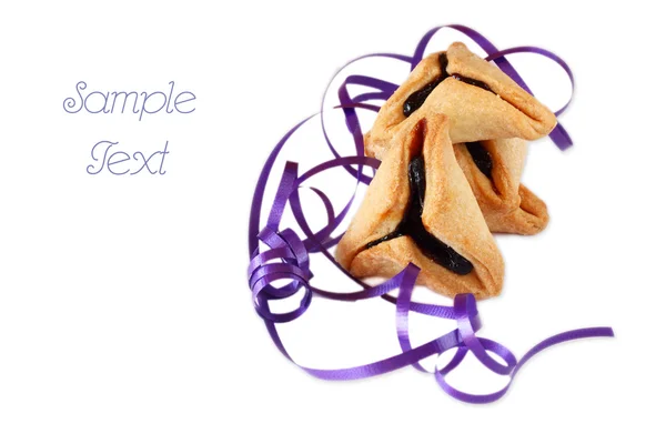 Hamantaschen cookies or hamans ears for Purim celebration. isolated — Stock Photo, Image