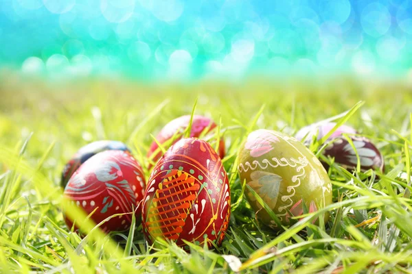 Easter eggs in grass — Stock Photo, Image