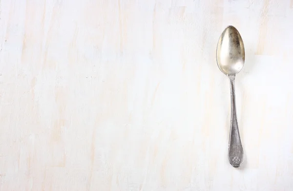 Ancient silver spoon — Stock Photo, Image