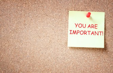 The phrase you are important written over sticky note. room for text. clipart