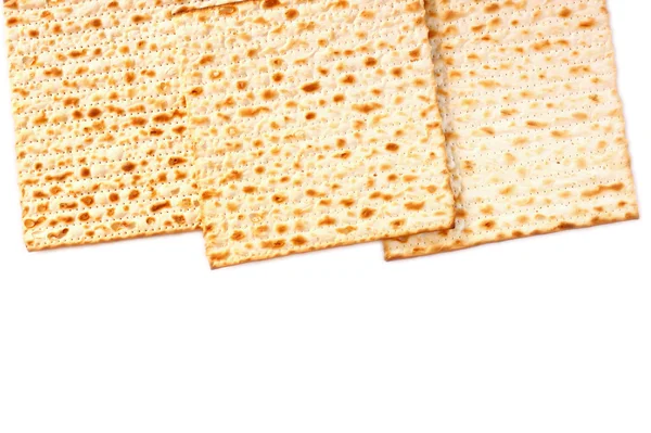 Passahhintergrund. matzoh (jüdisches Passahbrot) isoliert — Stockfoto