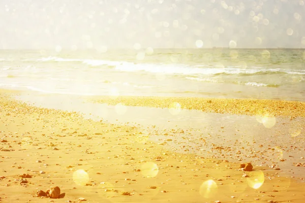 Planks with sea landscape. — Stock Photo, Image